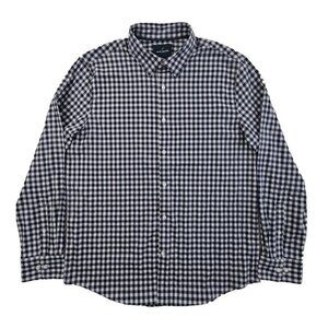 NEW Daniel Hechter Paris Long Sleeve Luxe Shirt Men's XL Navy Blue Checked NWT